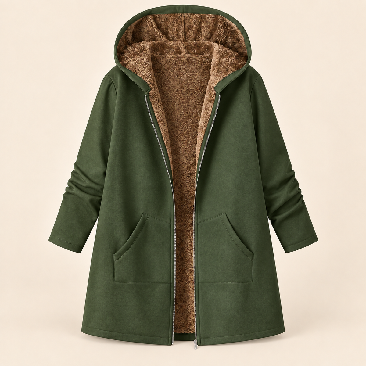 EVELYN | COSY LINED HOODED COAT