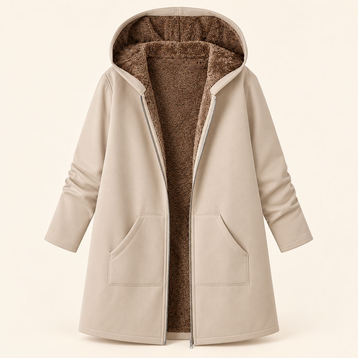 EVELYN | COSY LINED HOODED COAT