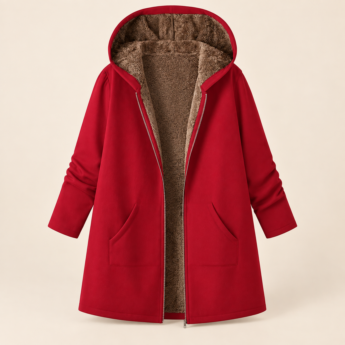 EVELYN | COSY LINED HOODED COAT