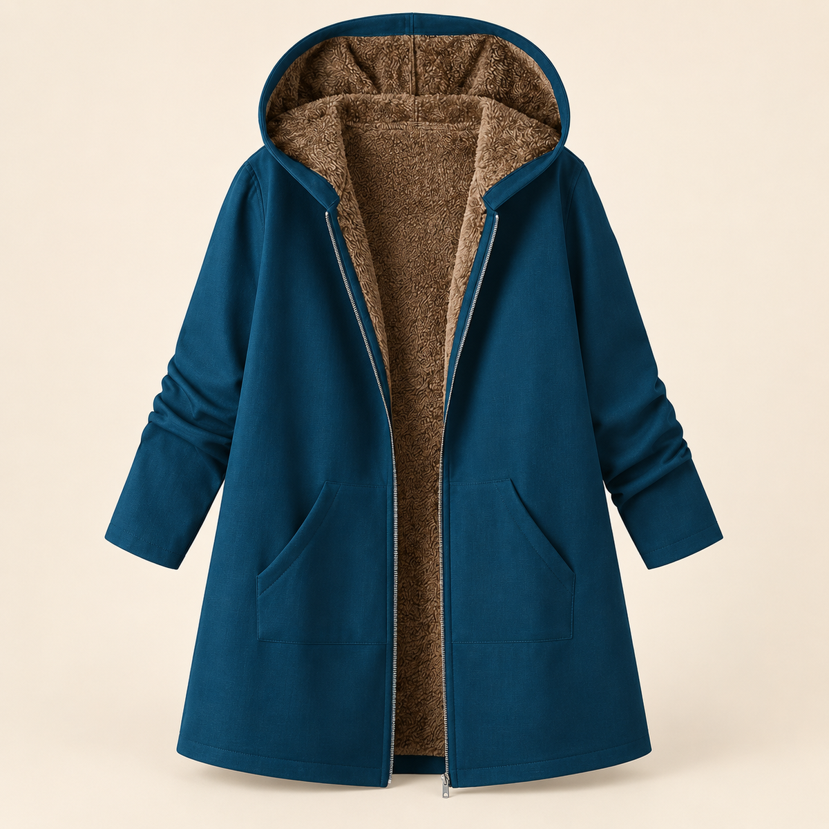 EVELYN | COSY LINED HOODED COAT