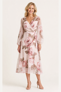 Pink Floral Midi Dress