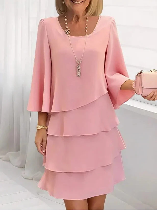 CATHERINE | ELEGANT COMFORT RUFFLE DRESS