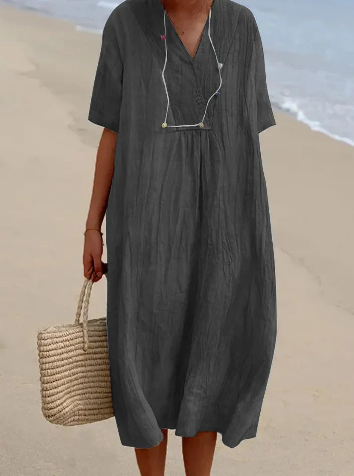 SILVANA | RELAXED TEXTURED MAXI DRESS