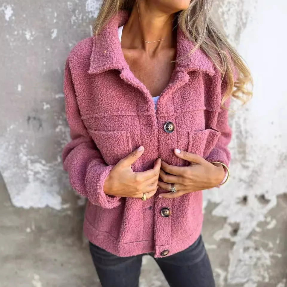 ROSIE | COSY BUTTON TEDDY JACKET