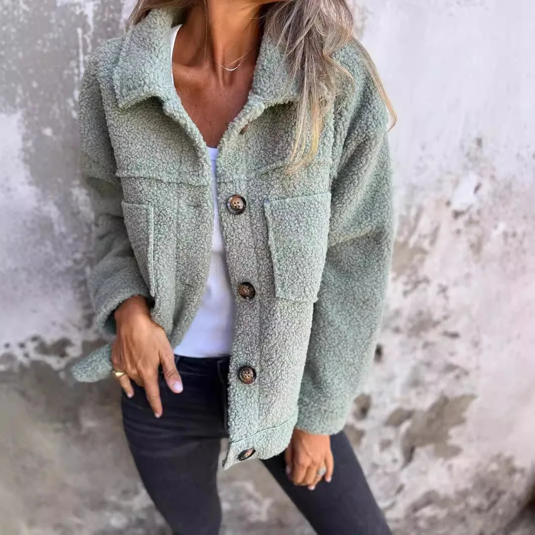ROSIE | COSY BUTTON TEDDY JACKET
