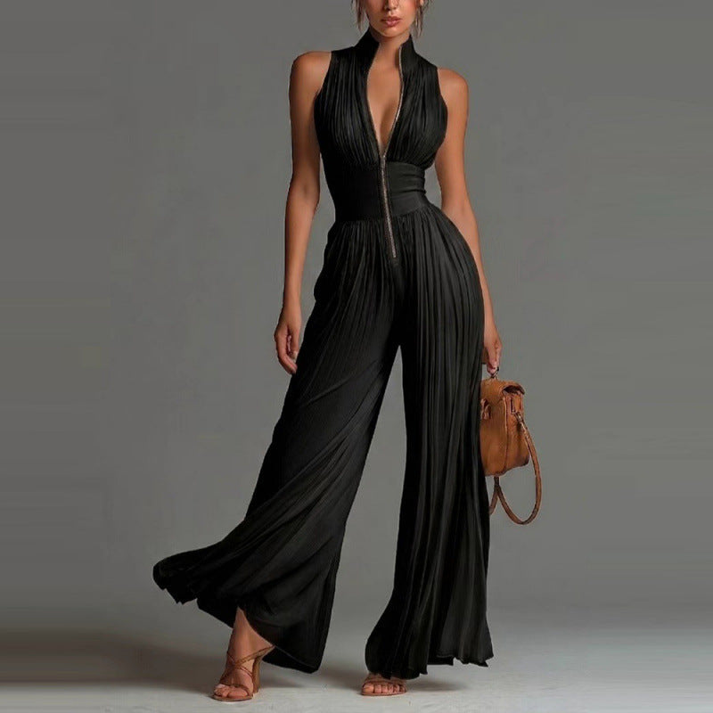 SOFIA | ELEGANT PLEATED CHIFFON JUMPSUIT