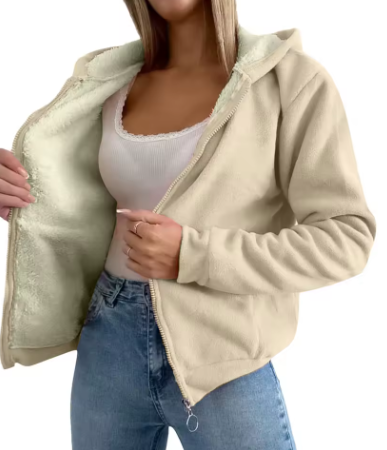 HANNAH | COSY FLEECE-LINED HOODED JACKET