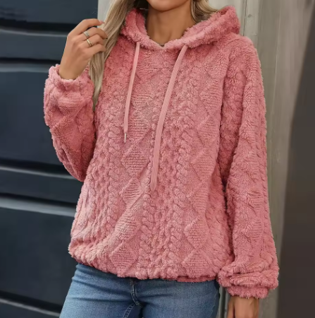 ROSIE | COSY TEXTURED HOODED FLEECE