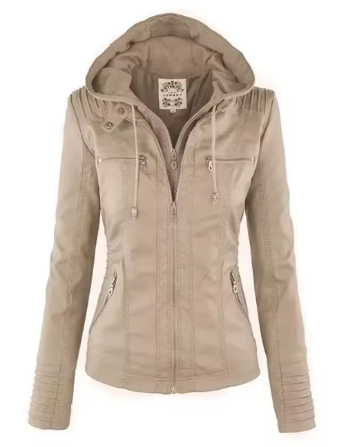 FELICITY | HOODED BIKER JACKET
