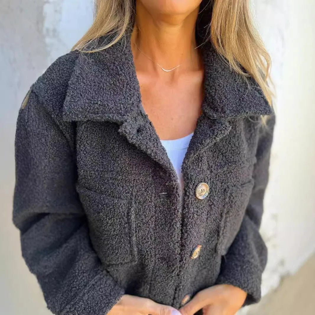 ROSIE | COSY BUTTON TEDDY JACKET