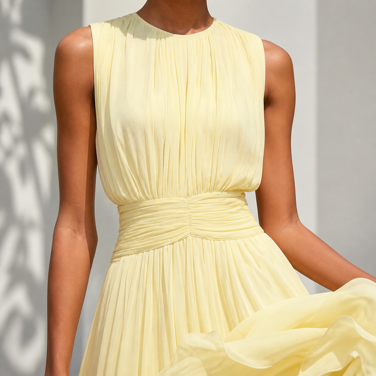 Sleeveless Ruched Maxi Dress