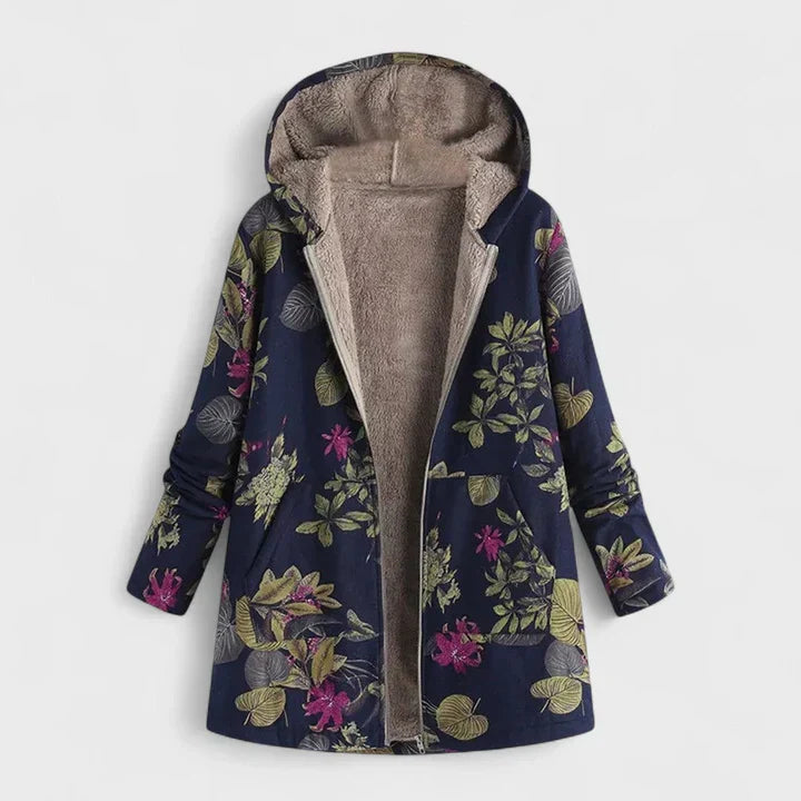 IVY | FLORAL HOODED FLEECE JACKET