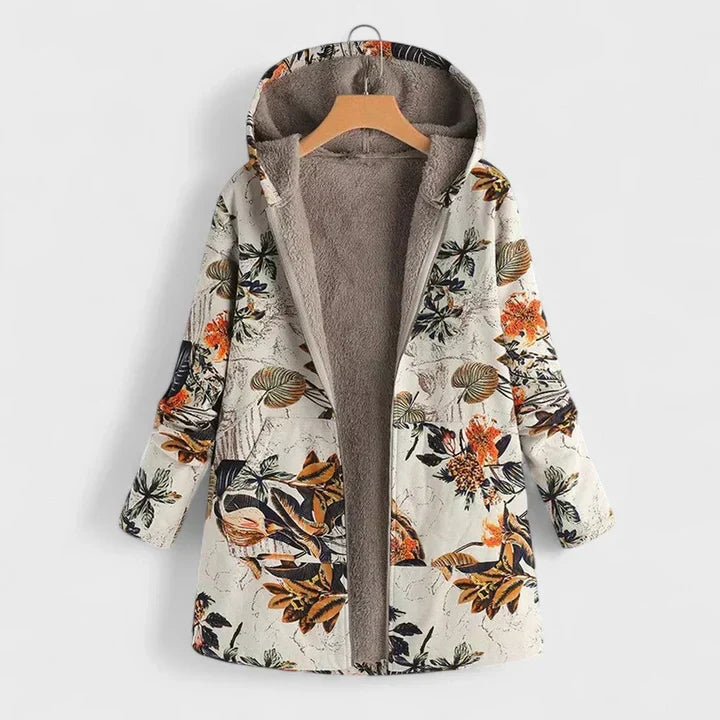 IVY | FLORAL HOODED FLEECE JACKET