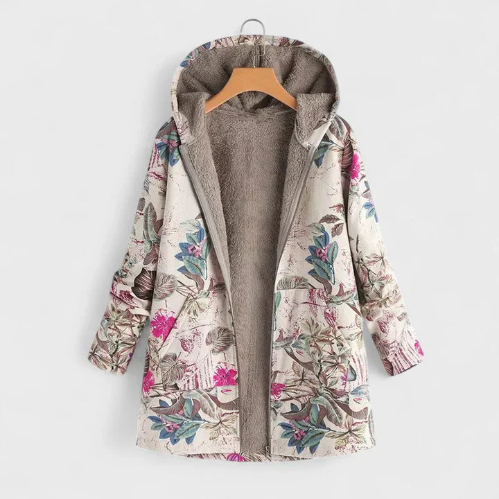 IVY | FLORAL HOODED FLEECE JACKET