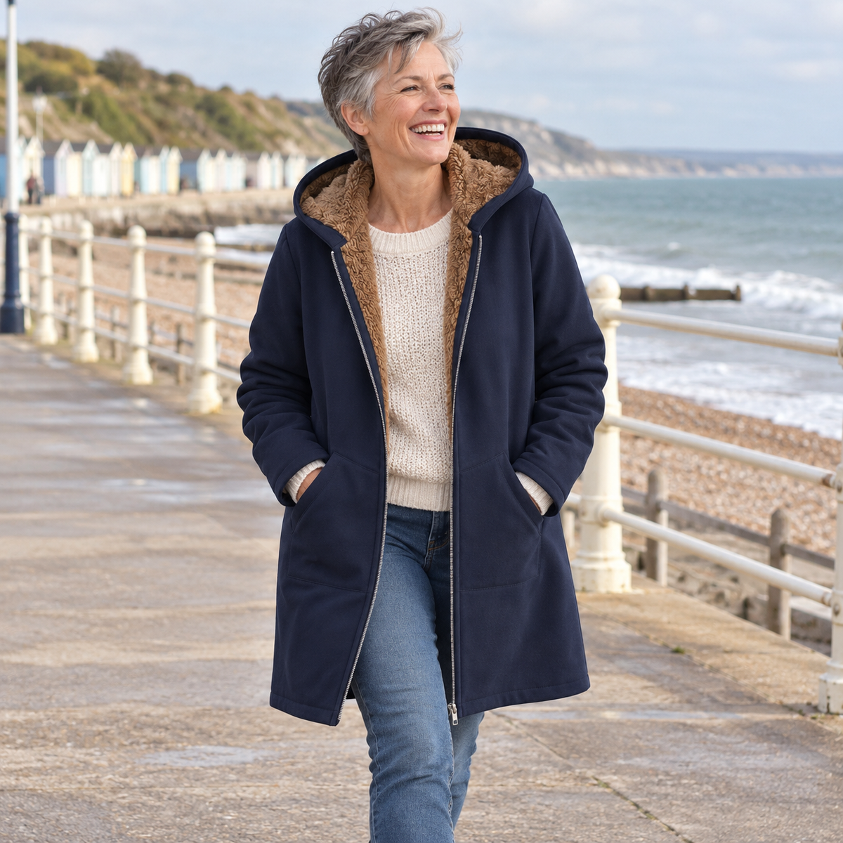 EVELYN | COSY LINED HOODED COAT