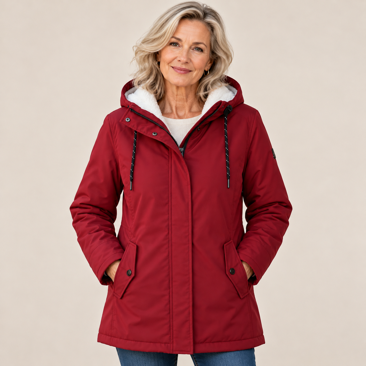 MAEVE | FLEECE-LINED HOODED PARKA COAT