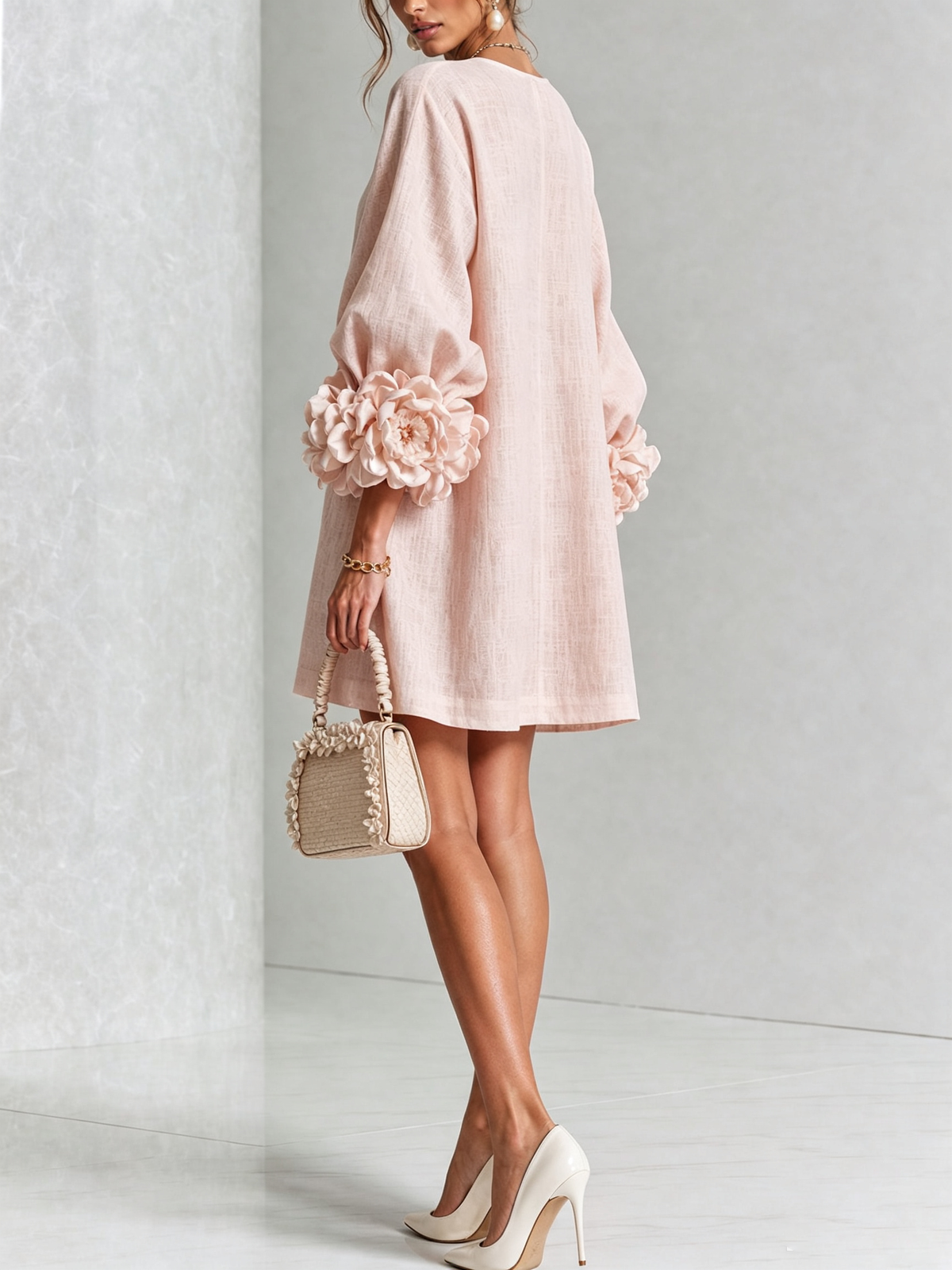 ROSALIE | FLORAL SLEEVE DETAIL MINI DRESS