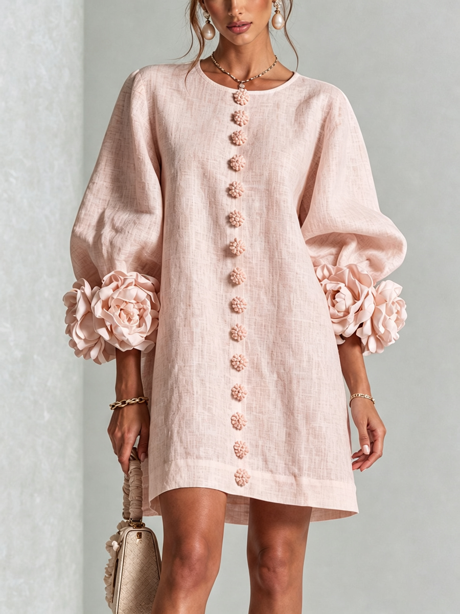 ROSALIE | FLORAL SLEEVE DETAIL MINI DRESS