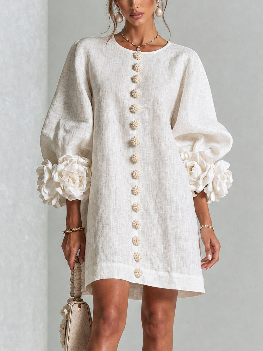 ROSALIE | FLORAL SLEEVE DETAIL MINI DRESS