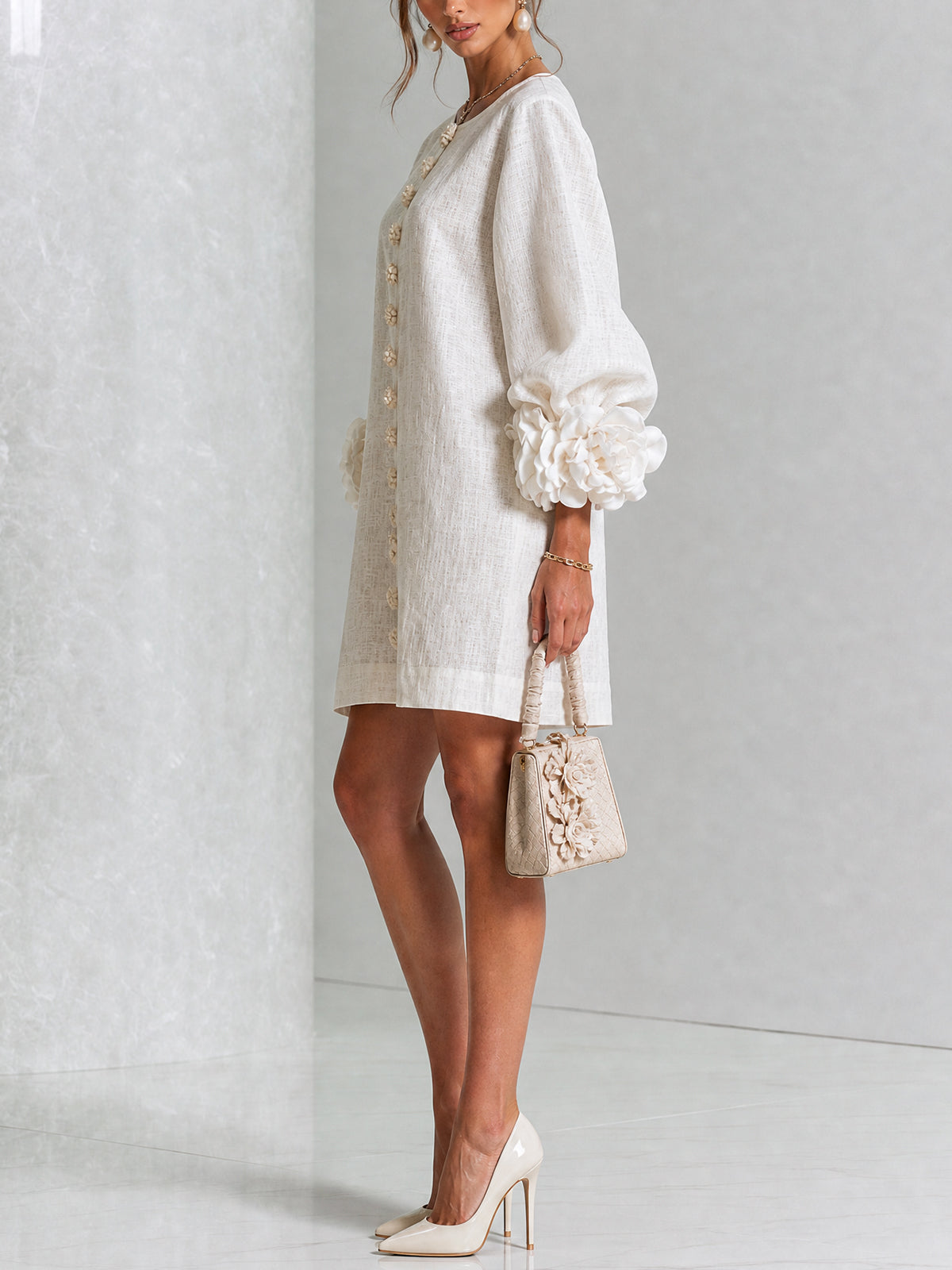 ROSALIE | FLORAL SLEEVE DETAIL MINI DRESS