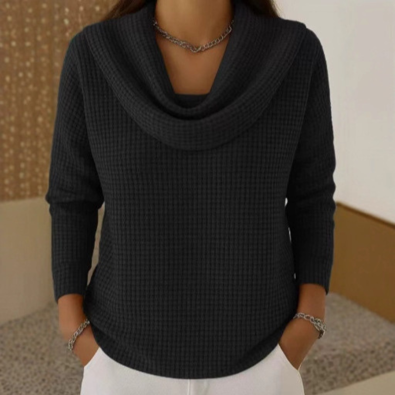EVELYN | TEXTURED COWL NECK JUMPER