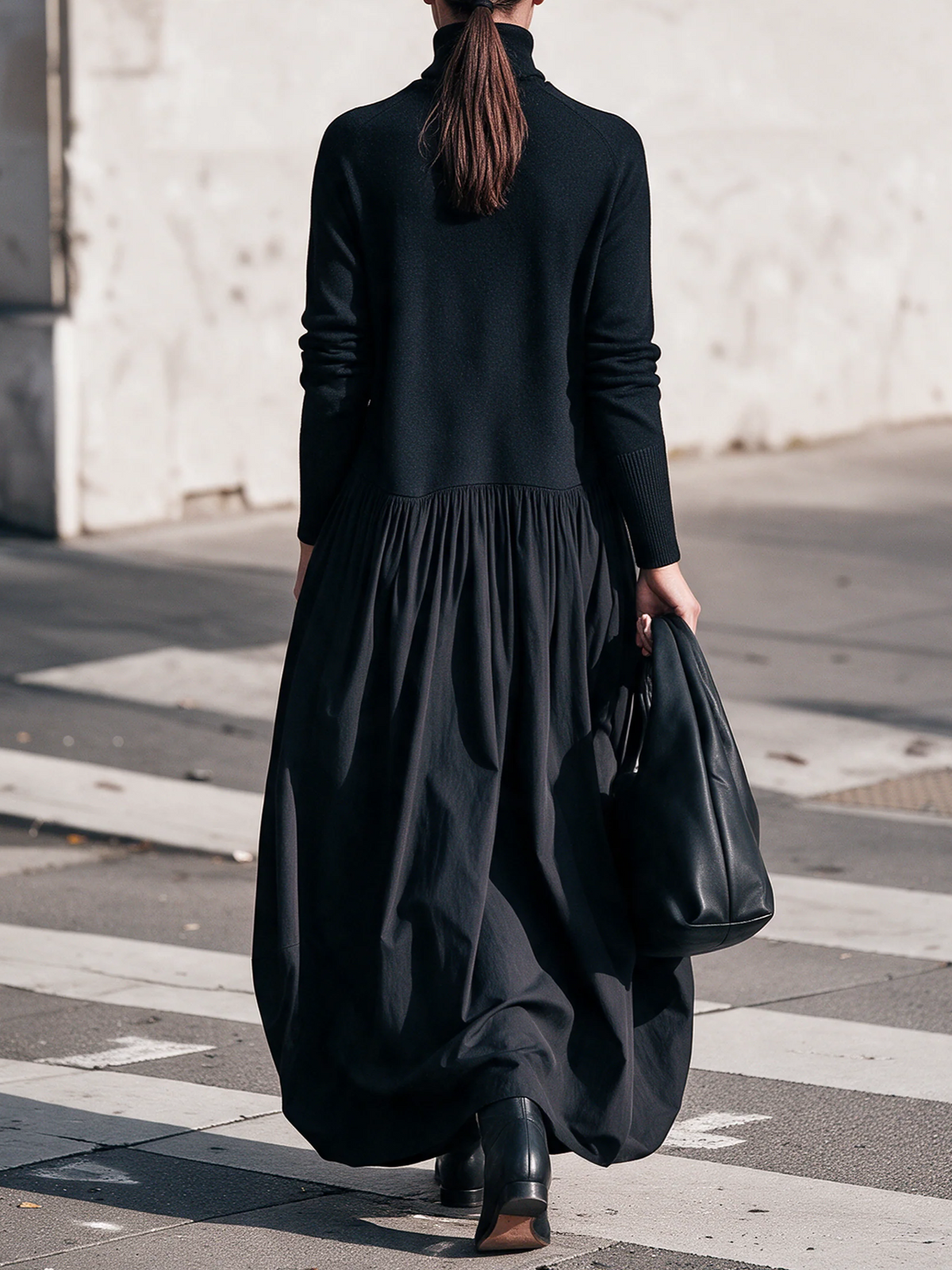 ODETTE | HIGH-NECK FLOWING MAXI DRESS