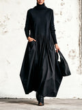 ODETTE | HIGH-NECK FLOWING MAXI DRESS