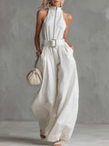 AMELIA | ELEGANT BELTED WIDE-LEG JUMPSUIT