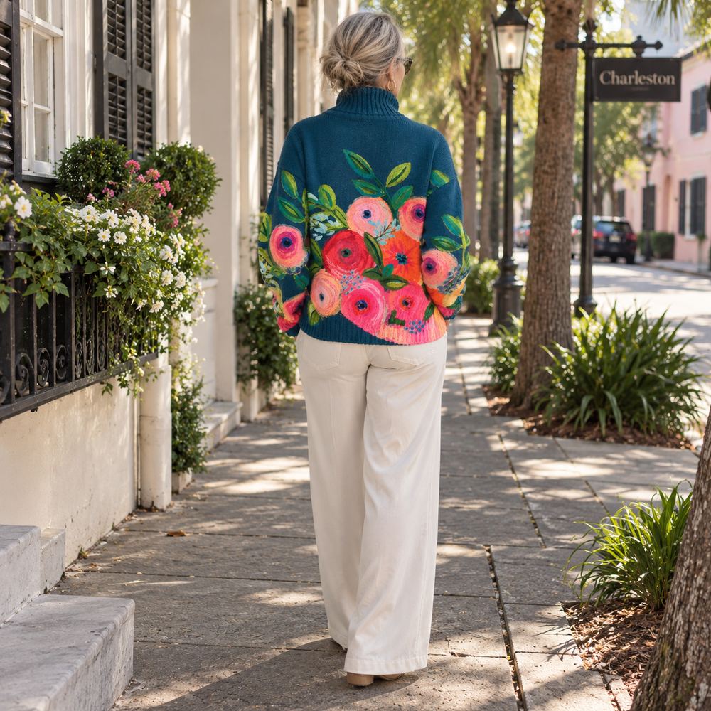 ROSALIE | FLORAL TURTLENECK JUMPER