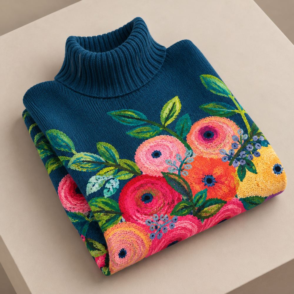 ROSALIE | FLORAL TURTLENECK JUMPER
