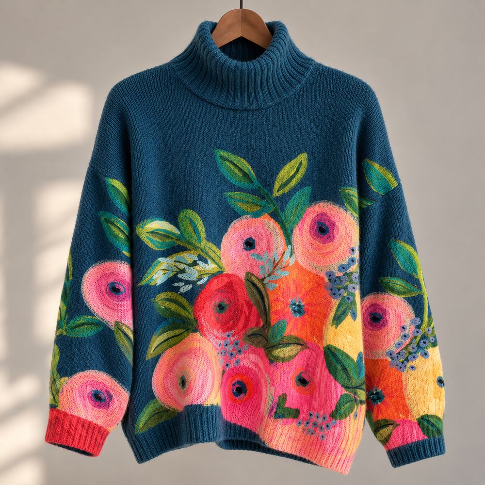 ROSALIE | FLORAL TURTLENECK JUMPER