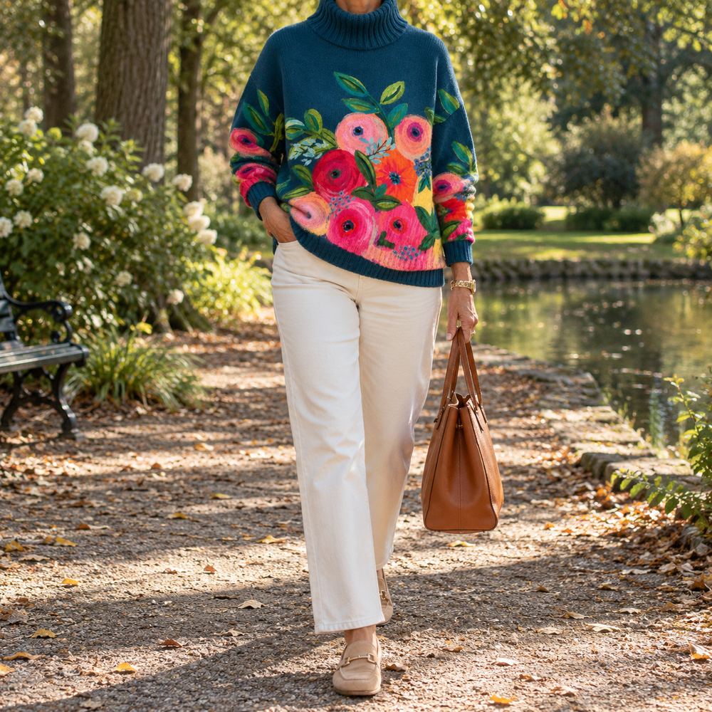 ROSALIE | FLORAL TURTLENECK JUMPER