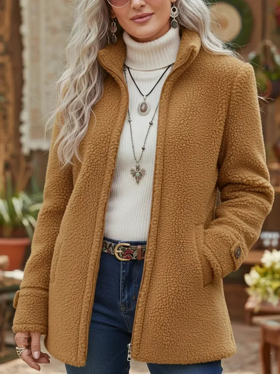 MARGARET | TEXTURED STAND COLLAR JACKET