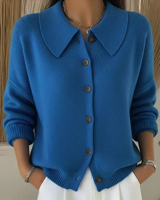 VESPERA | BUTTON COLLAR CARDIGAN