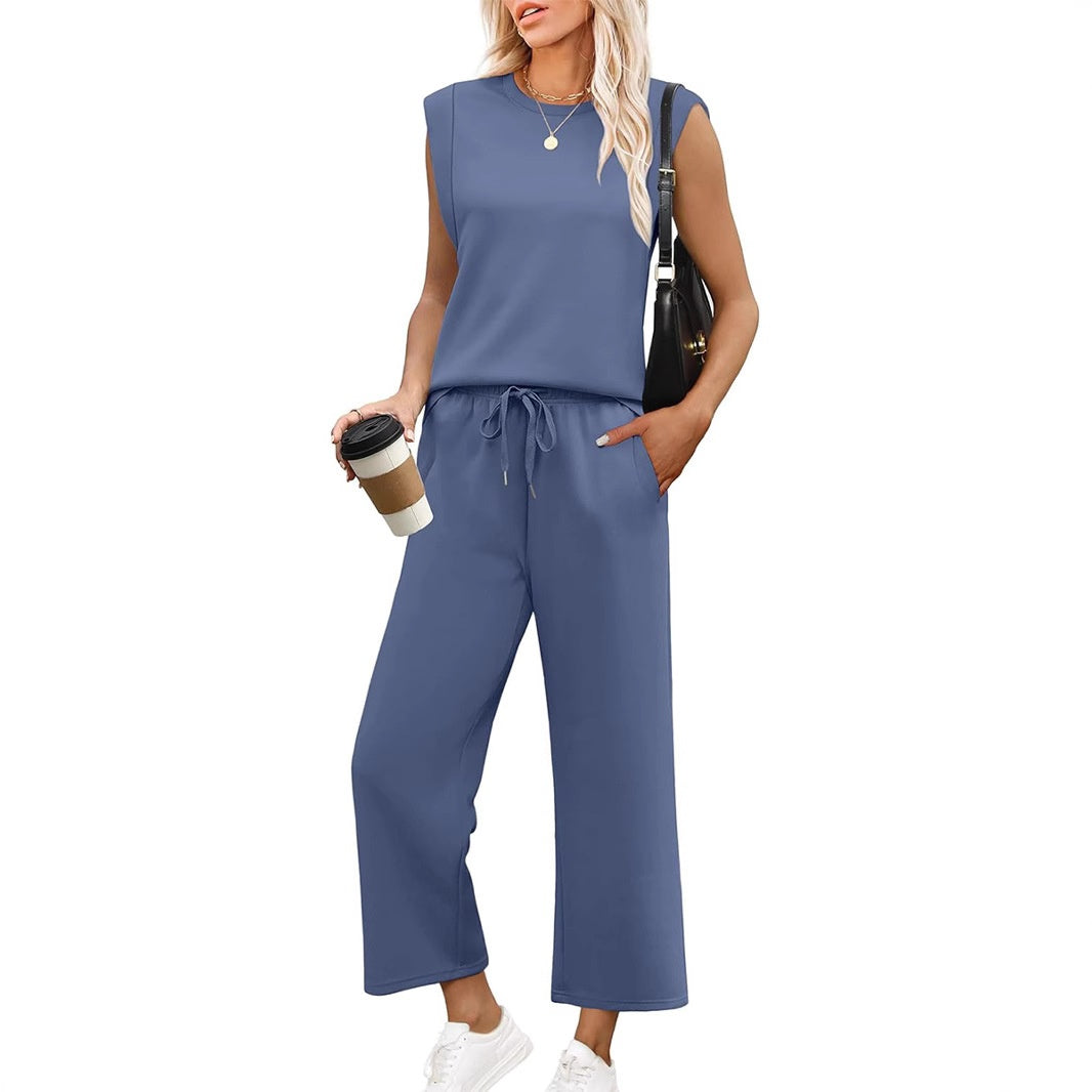 ROSEMARY | SLEEVELESS TOP & WIDE-LEG TROUSER SET