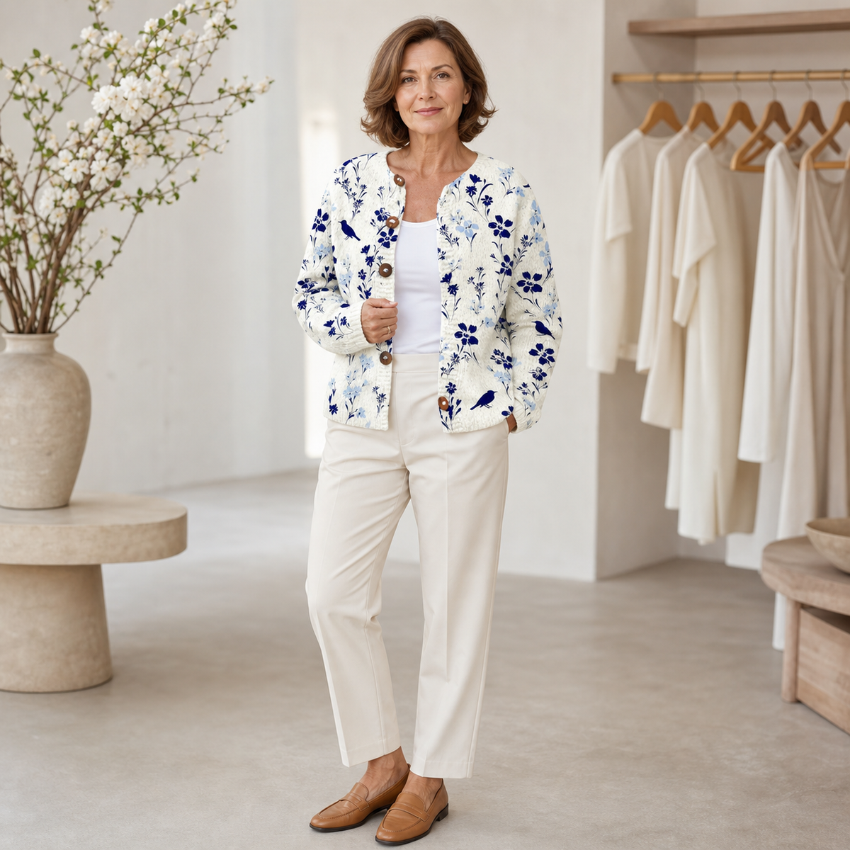 VYNORA | FLORAL BIRD CARDIGAN