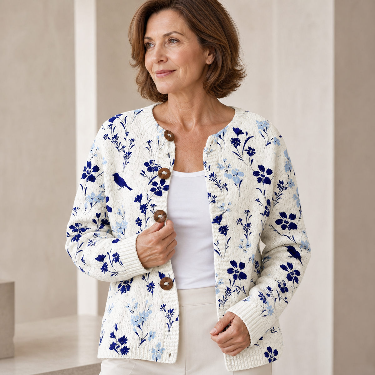 VYNORA | FLORAL BIRD CARDIGAN