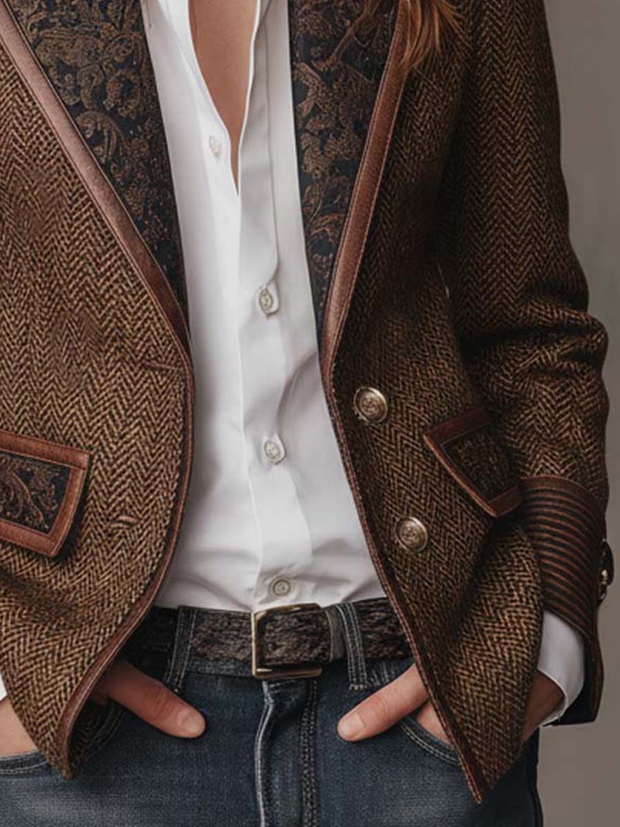 VICTORIA | HERRINGBONE BLAZER
