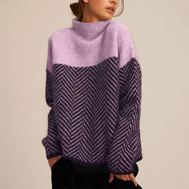 AMELIA | TRENDY SWEATER WITH HIGH NECK