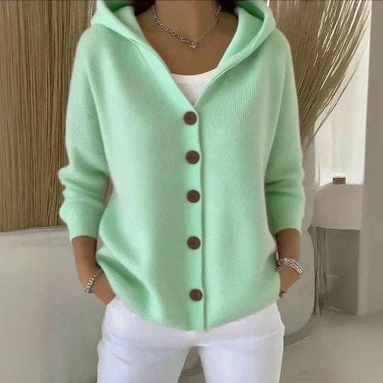 DARIENNE | HOODED KNIT CARDIGAN
