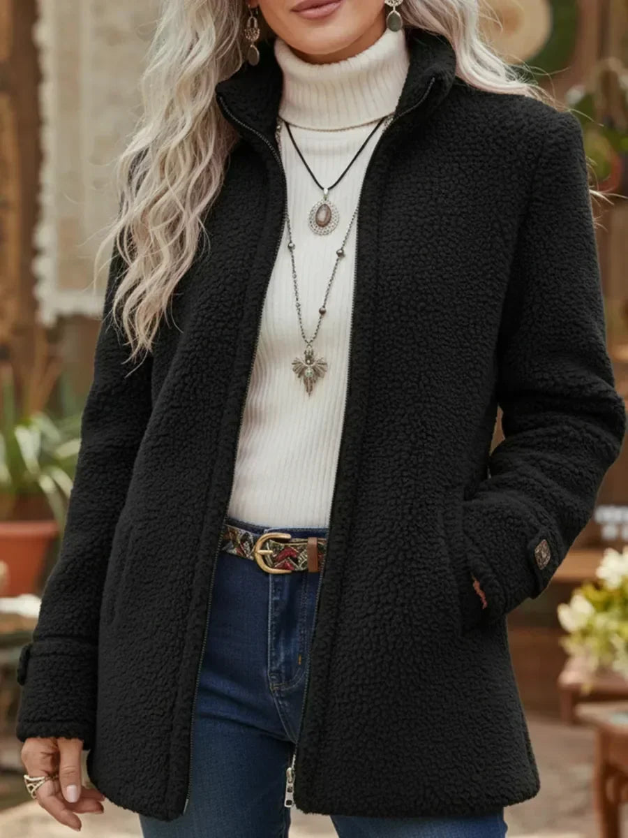 MARGARET | TEXTURED STAND COLLAR JACKET