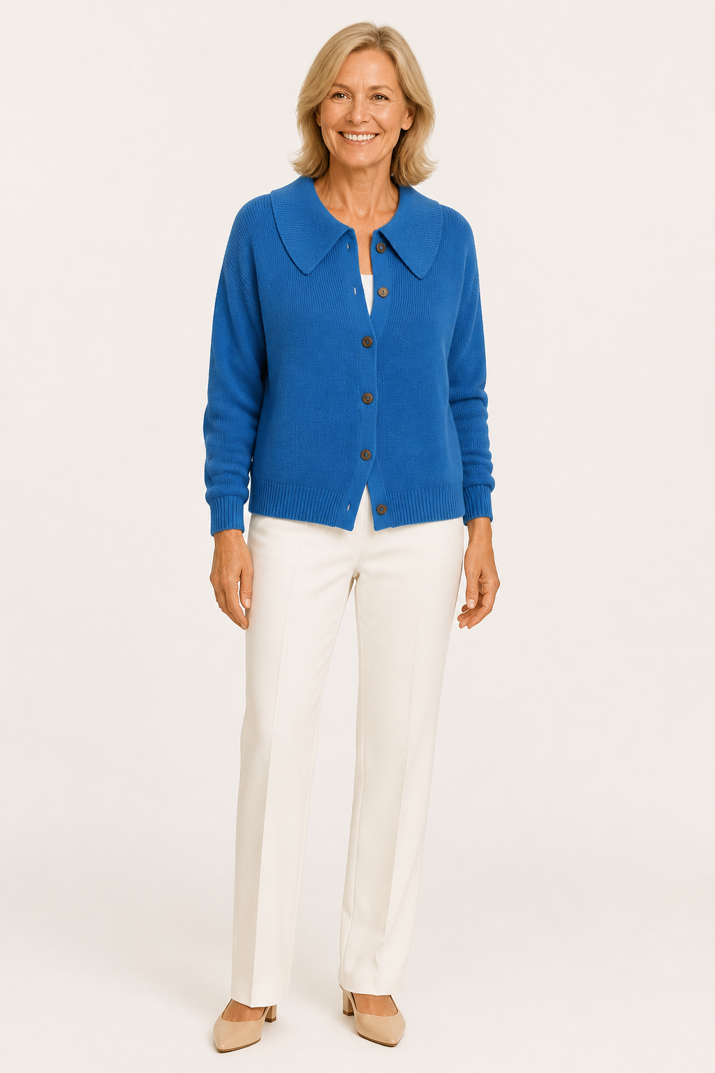 VESPERA | BUTTON COLLAR CARDIGAN