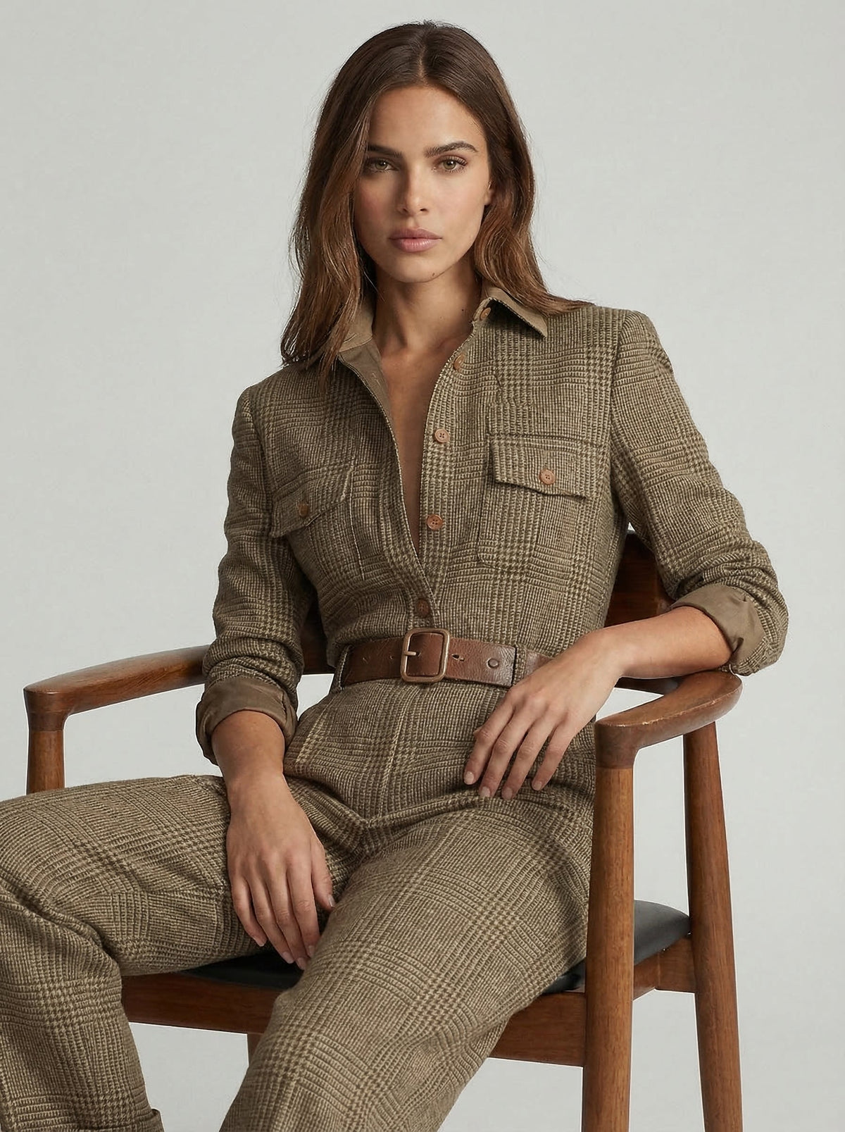 CHARLOTTE | ELEGANT CHECKED WIDE-LEG JUMPSUIT