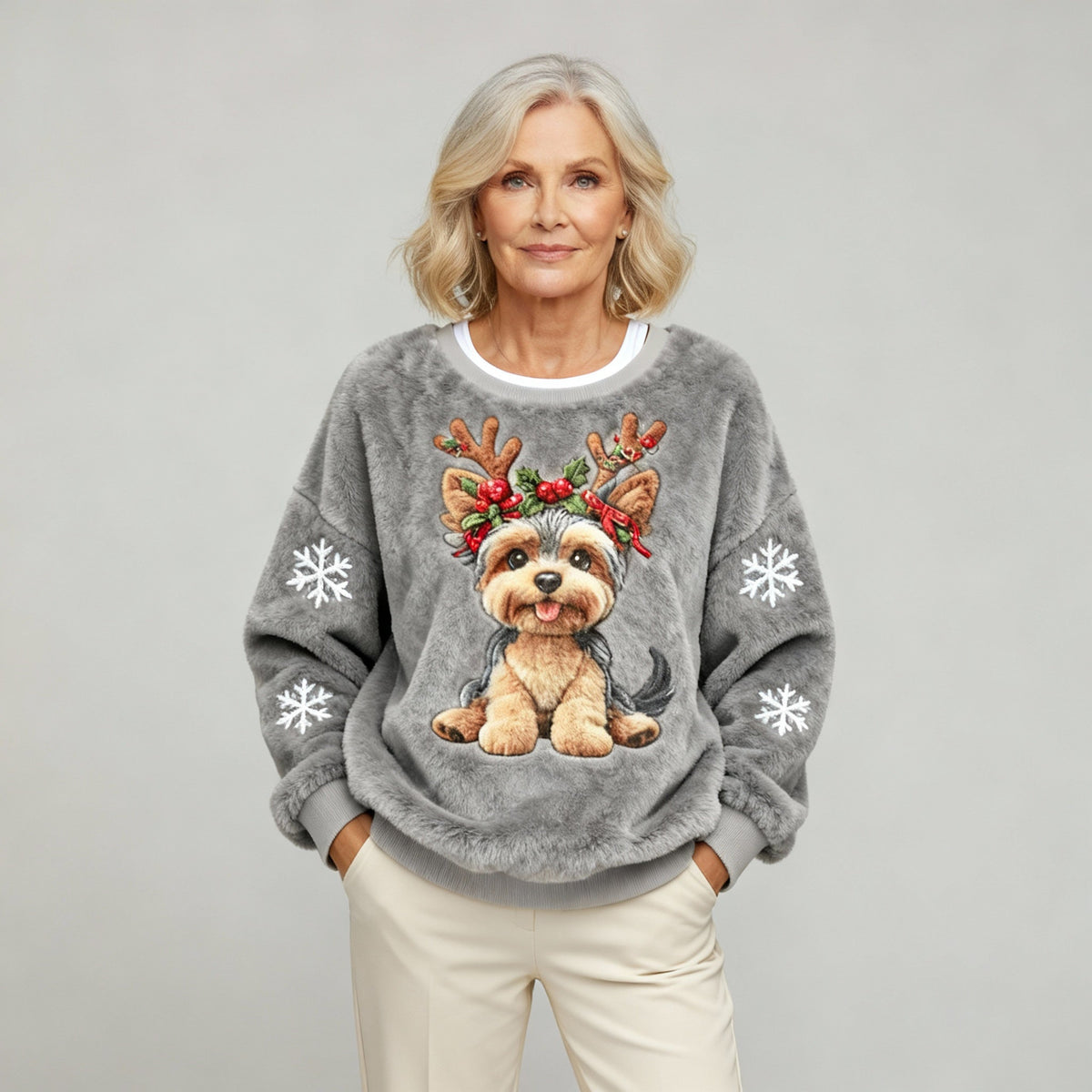 ROSIE | SOFT CHRISTMAS FLANNEL CASUAL JUMPER FOR DOGS FOR WOMEN