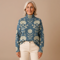 GEORGIA | TIMELESS FLORAL KNIT TURTLENECK SWEATER