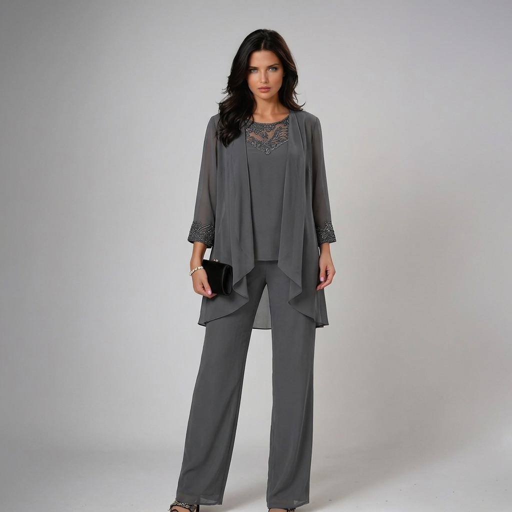 ELIZA | ELEGANT LACE THREE-PIECE TROUSER SET