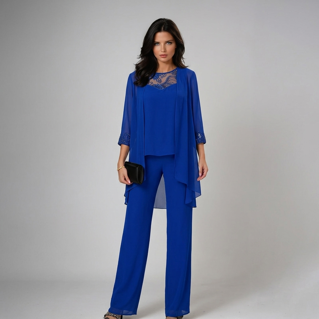 ELIZA | ELEGANT LACE THREE-PIECE TROUSER SET