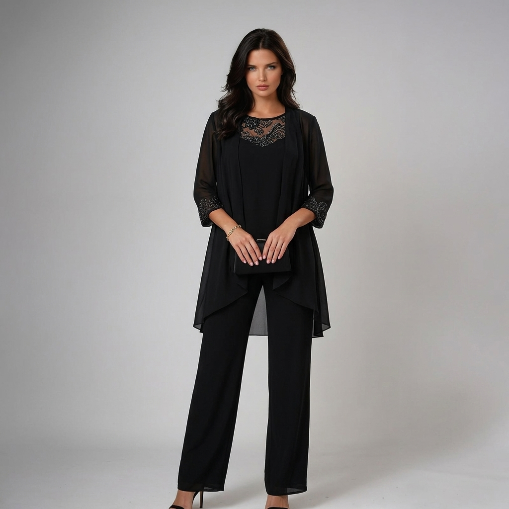 ELIZA | ELEGANT LACE THREE-PIECE TROUSER SET