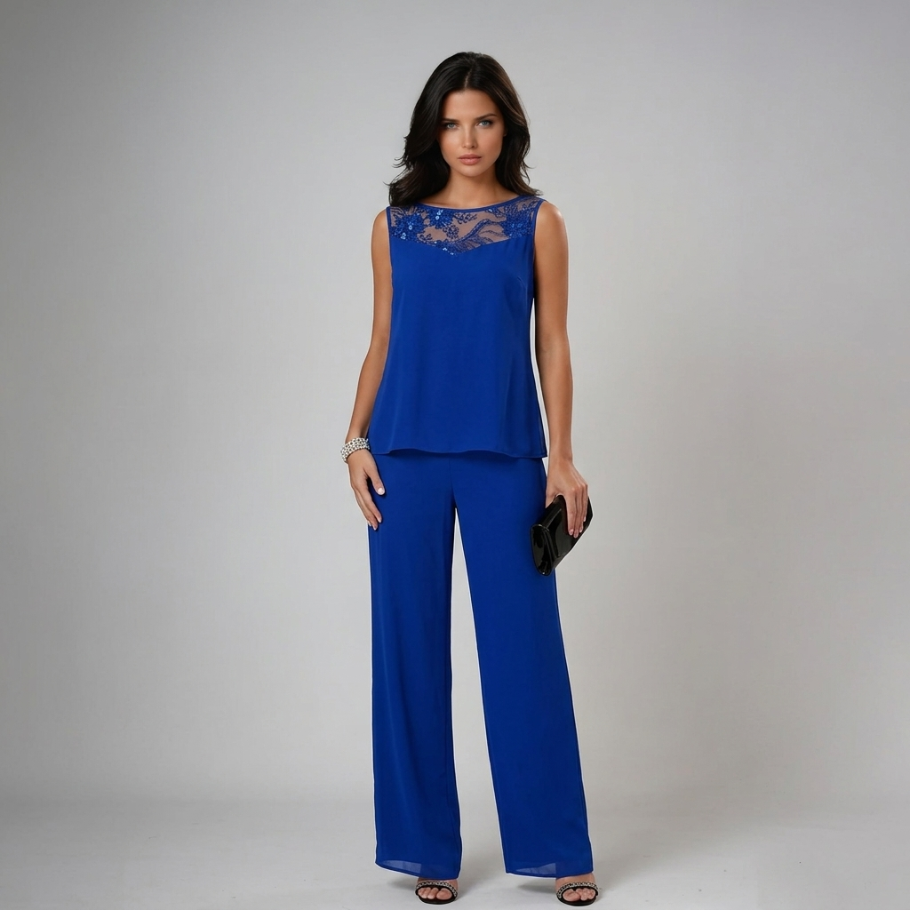 ELIZA | ELEGANT LACE THREE-PIECE TROUSER SET