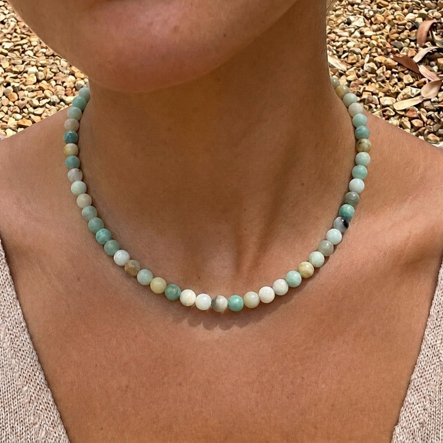 Amazonite Stone Bead Necklace